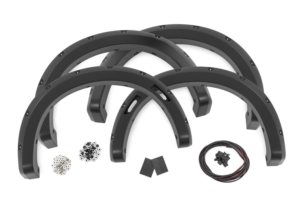Rough Country - Pocket Fender Flares - G1 Absolute Black - Ford Ranger 2WD/4WD (2024-2025) - F-F12401-G1 for 2024 Ford Ranger