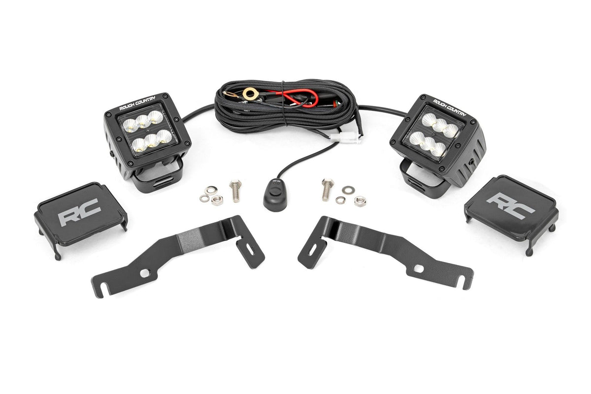 Rough Country - LED Light Kit - Ditch Mount - 2" Black Pair - Flood - Toyota Tacoma (24-25) - 72102 for 2024 Toyota Tacoma - 