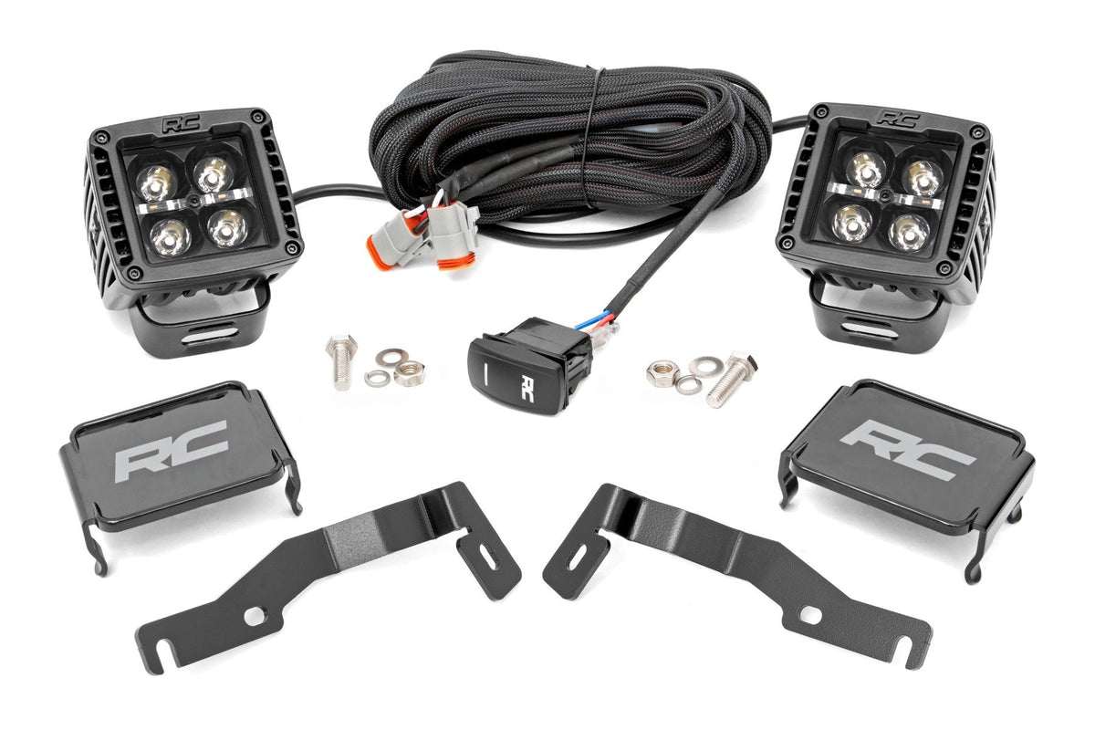 LED Light Kit | Ditch Mount | 2&quot; Black Pair | White DRL | Toyota Tacoma (2024)