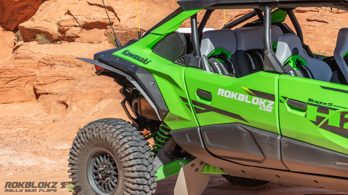 Rear fender extension on Kawasaki Teryx H2 with Rokblokz kit installed - 2