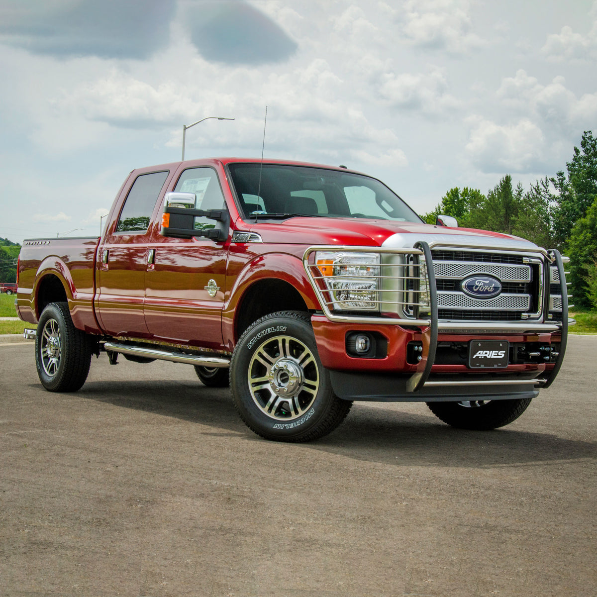 ARIES 203006-2 3-Inch Round Polished Stainless Steel Nerf Bars, No-Drill, Fits Select Ford Excursion, F-250, F-350 Super Duty