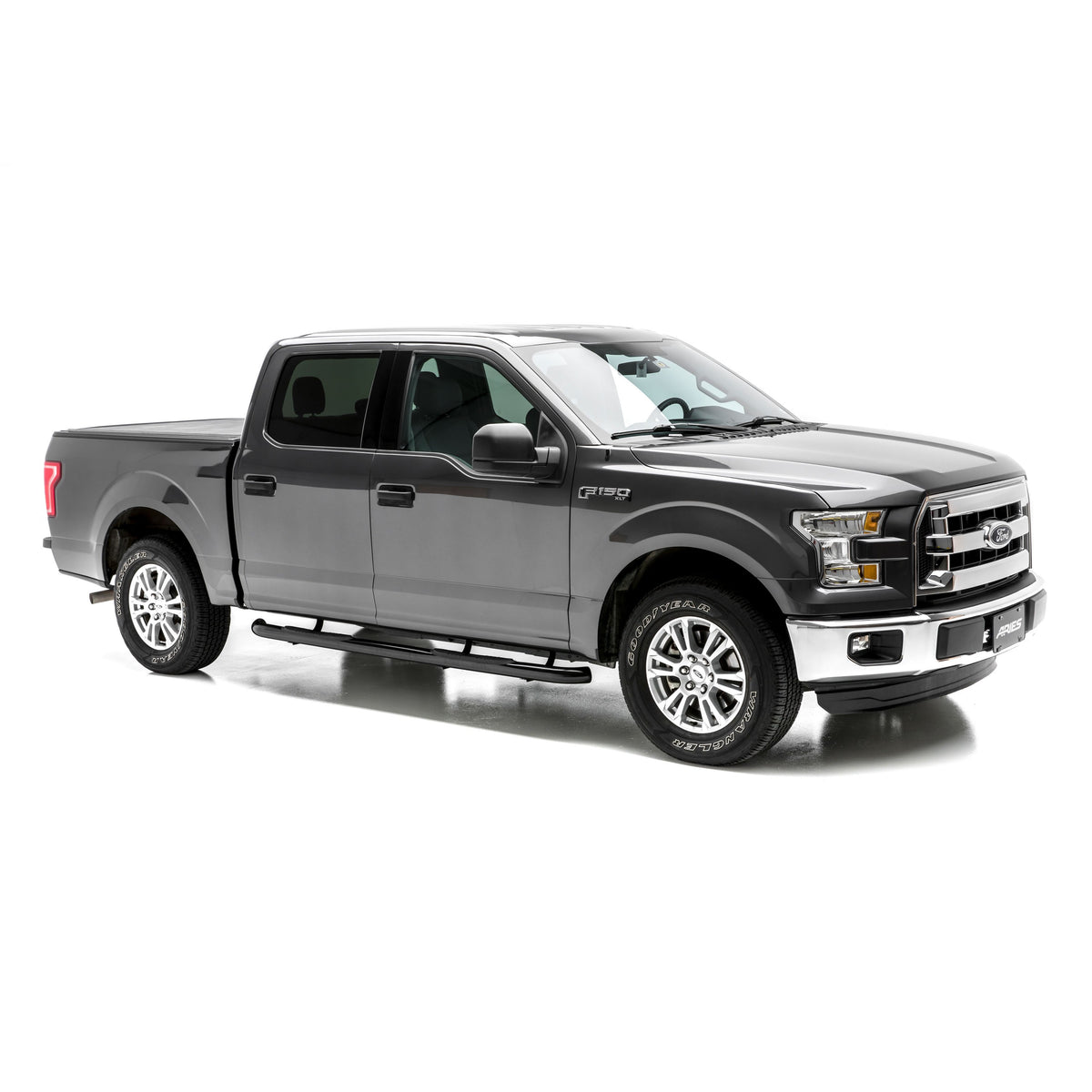ARIES 203043 3-Inch Round Black Steel Nerf Bars, No-Drill, Fits Select Ford F-150, Lightning, F-250, F-350, F-450, F-550 Super Duty