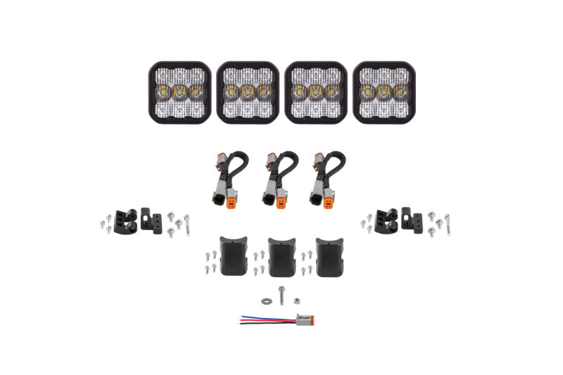 Diode Dynamics SS5 Pro Universal CrossLink 4-Pod Lightbar - White Combo - DD7240