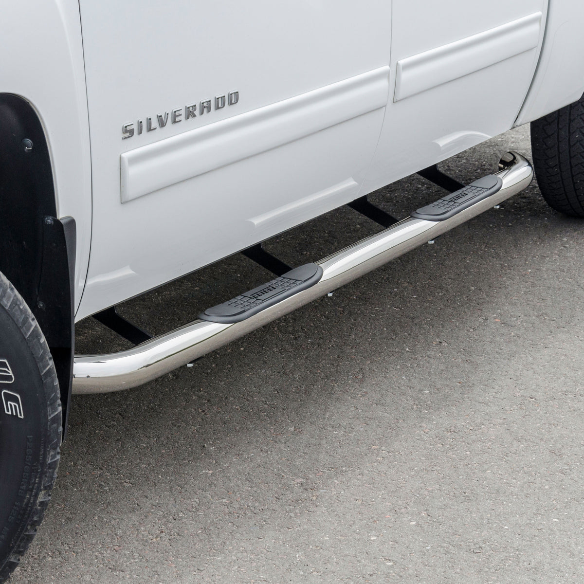 ARIES 204013-2 3-Inch Round Polished Stainless Steel Nerf Bars, No-Drill, Fits Select Chevrolet Silverado, GMC Sierra 1500, 2500, 3500 HD