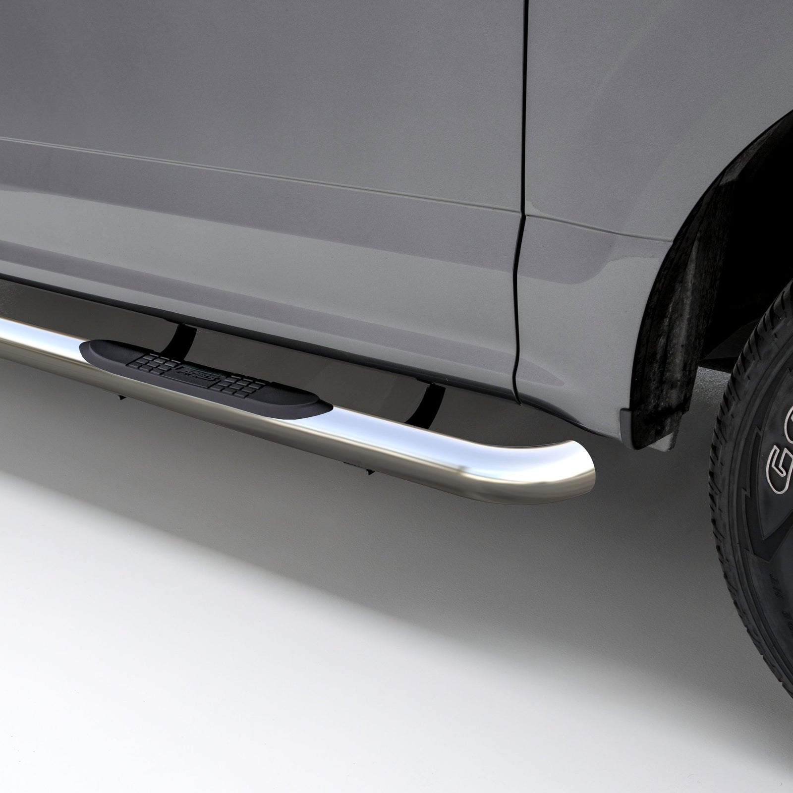 ARIES 204046-2 3-Inch Round Polished Stainless Steel Nerf Bars, No-Drill, Fits Select Chevrolet Silverado, GMC Sierra 1500, 2500, 3500 HD