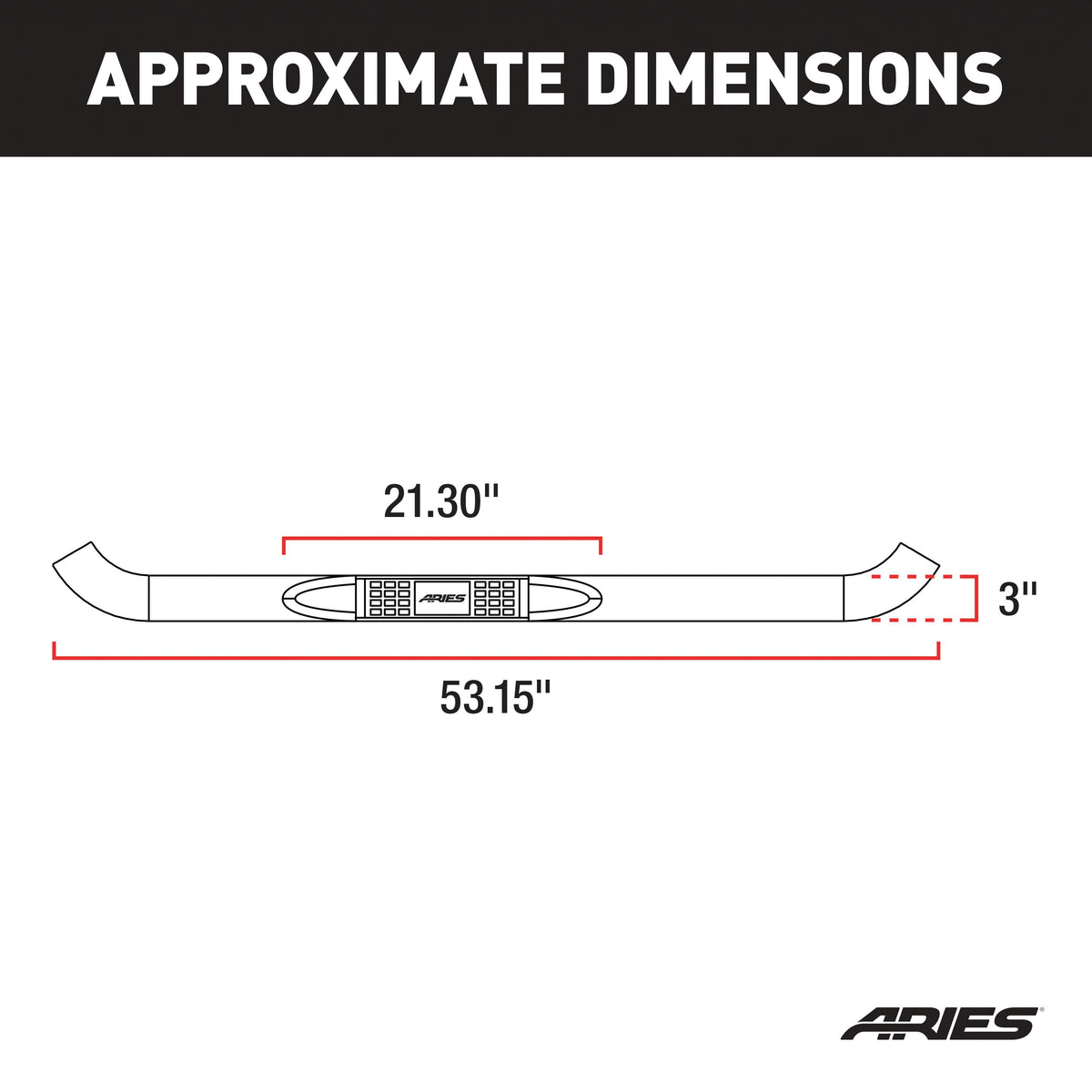 ARIES 204048-2 3-Inch Round Polished Stainless Steel Nerf Bars, No-Drill, Fits Select Chevrolet Silverado, GMC Sierra 1500, 2500, 3500 HD