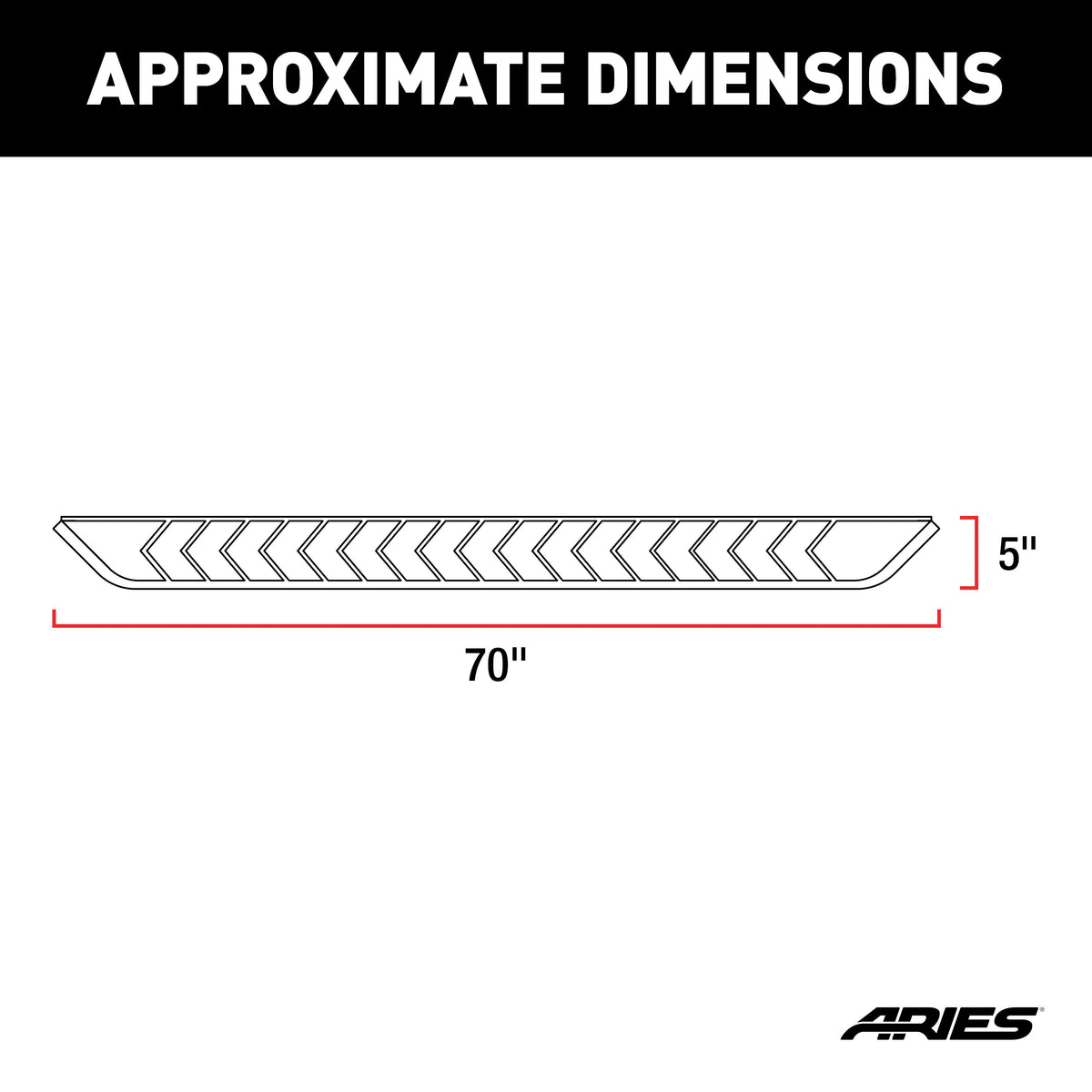 ARIES 2051870 AeroTread 5" x 70" Polished Stainless Running Boards (No Brackets)