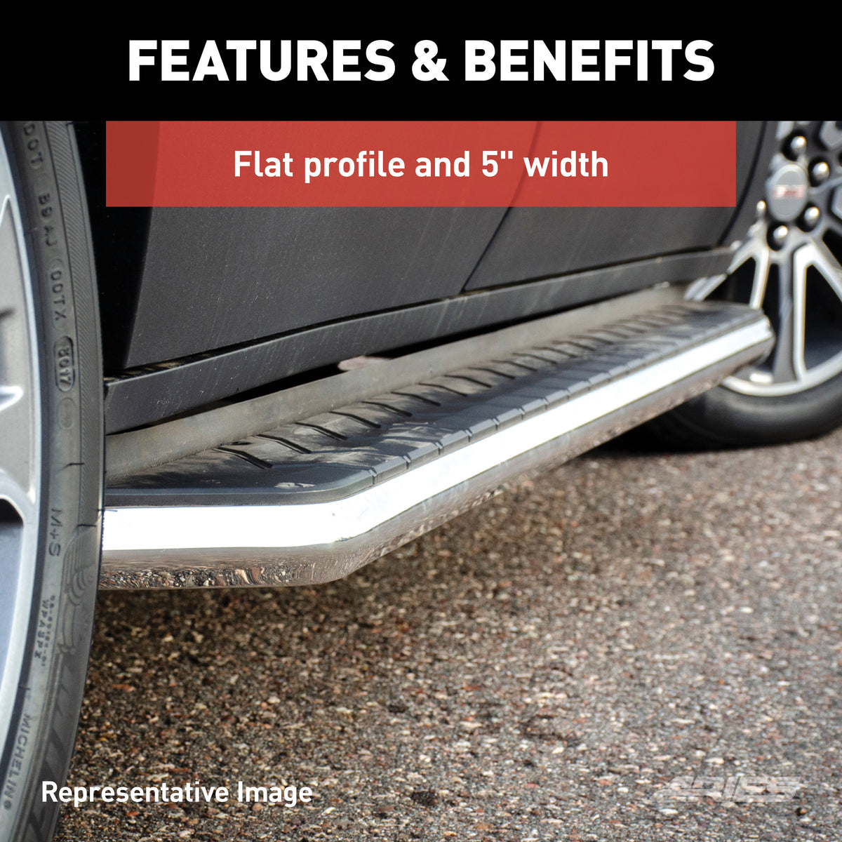 ARIES 2051870 AeroTread 5" x 70" Polished Stainless Running Boards (No Brackets)