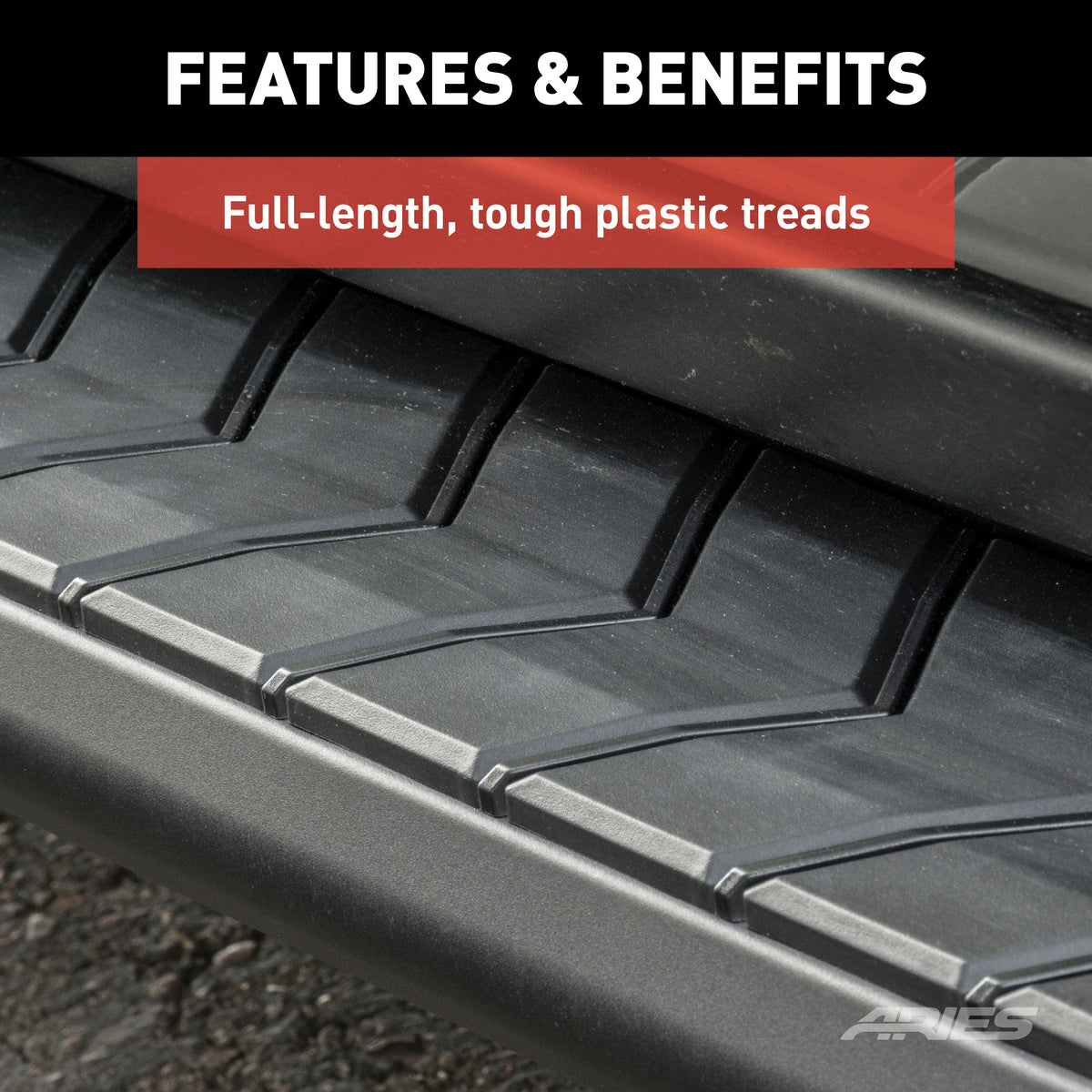 ARIES 2051970 AeroTread 5" x 70" Black Stainless Running Boards (No Brackets)
