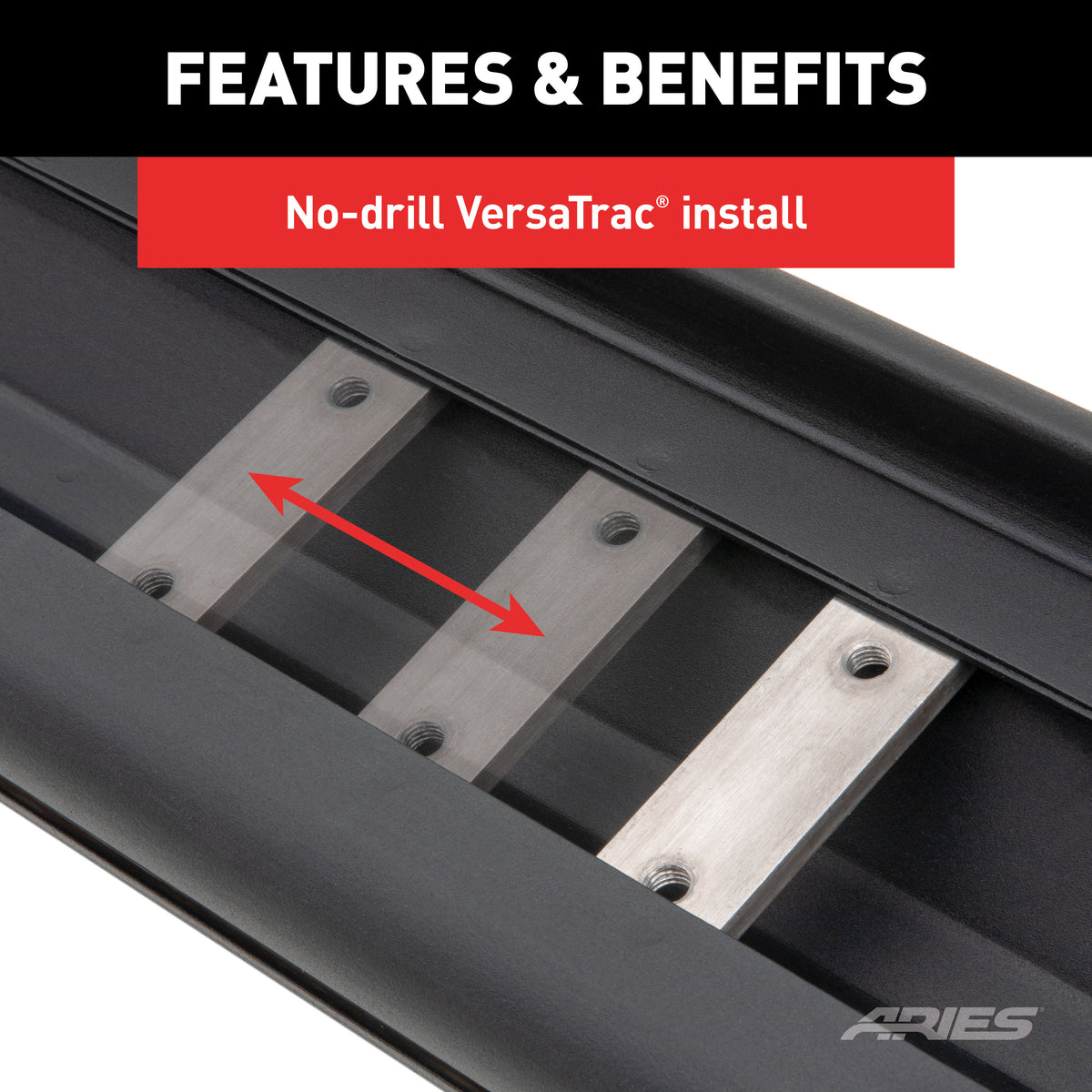 ARIES 2057985 AscentStep 5-1/2" x 85" Black Steel Running Boards (No Brackets)