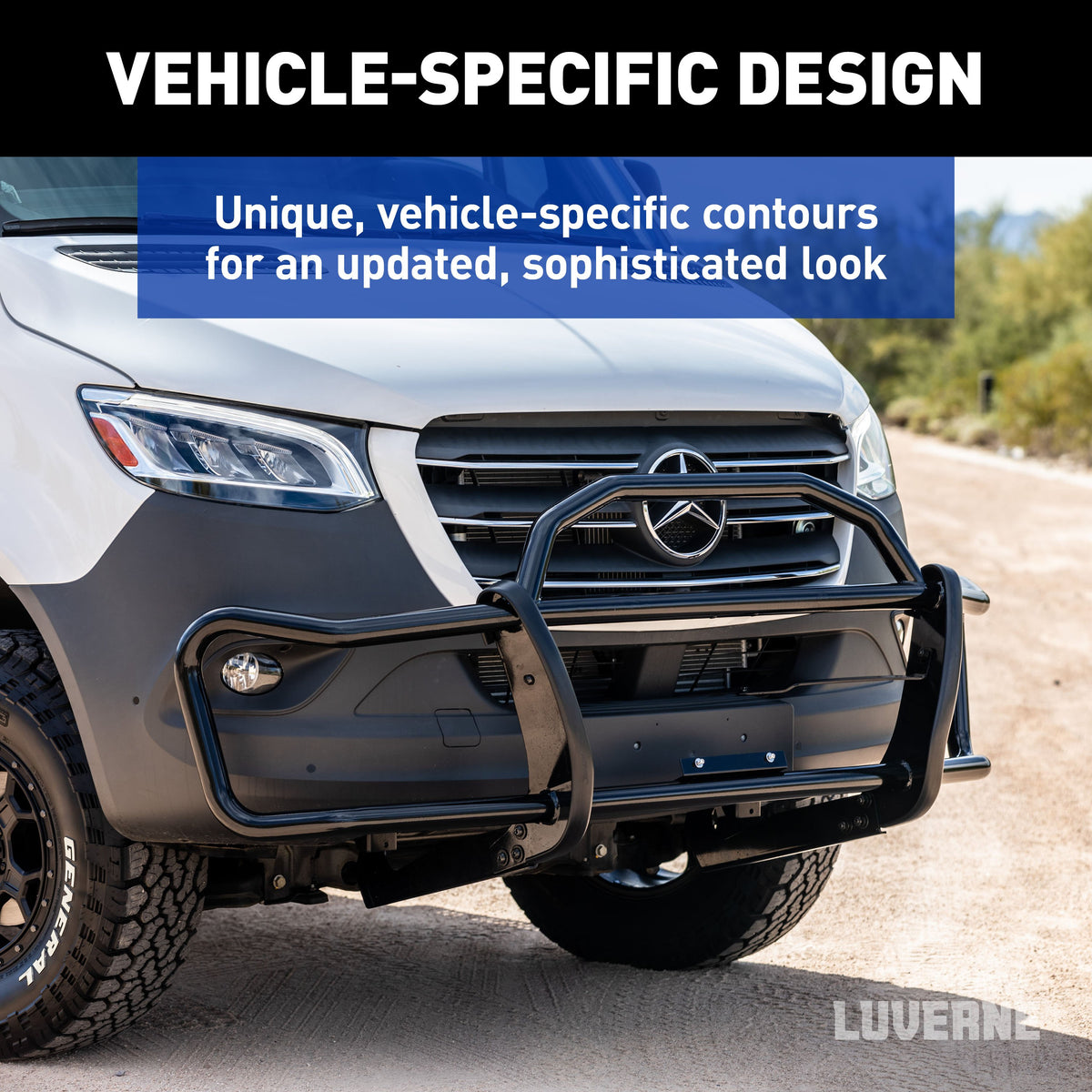 LUVERNE 208810 SolidShield Black Steel Van Grille Guard, Fits Select Ford Transit