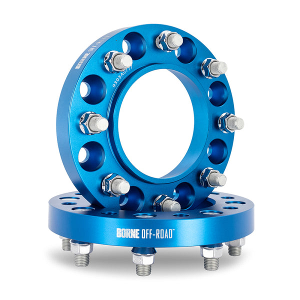 Borne Off-Road Wheel Spacers - 8X170 - 125 - 25mm - M14 - Blue - BNWS-002-250BL by Borne Off-Road - front view
