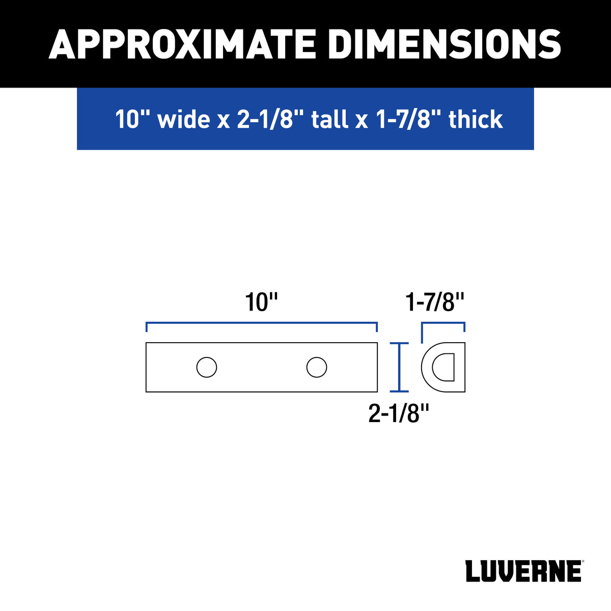 LUVERNE 2090615 10-Inch Universal Rubber Bumper Guard Protector Strip Loading Dock Rear Fender Pad Bump Stop