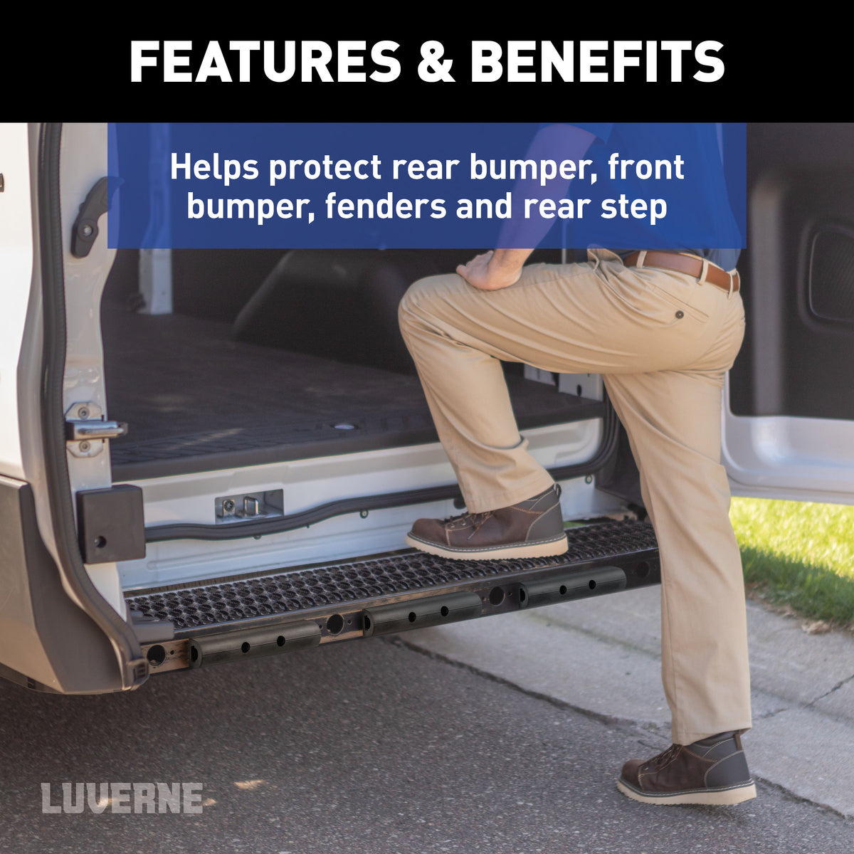 LUVERNE 2090615 10-Inch Universal Rubber Bumper Guard Protector Strip Loading Dock Rear Fender Pad Bump Stop