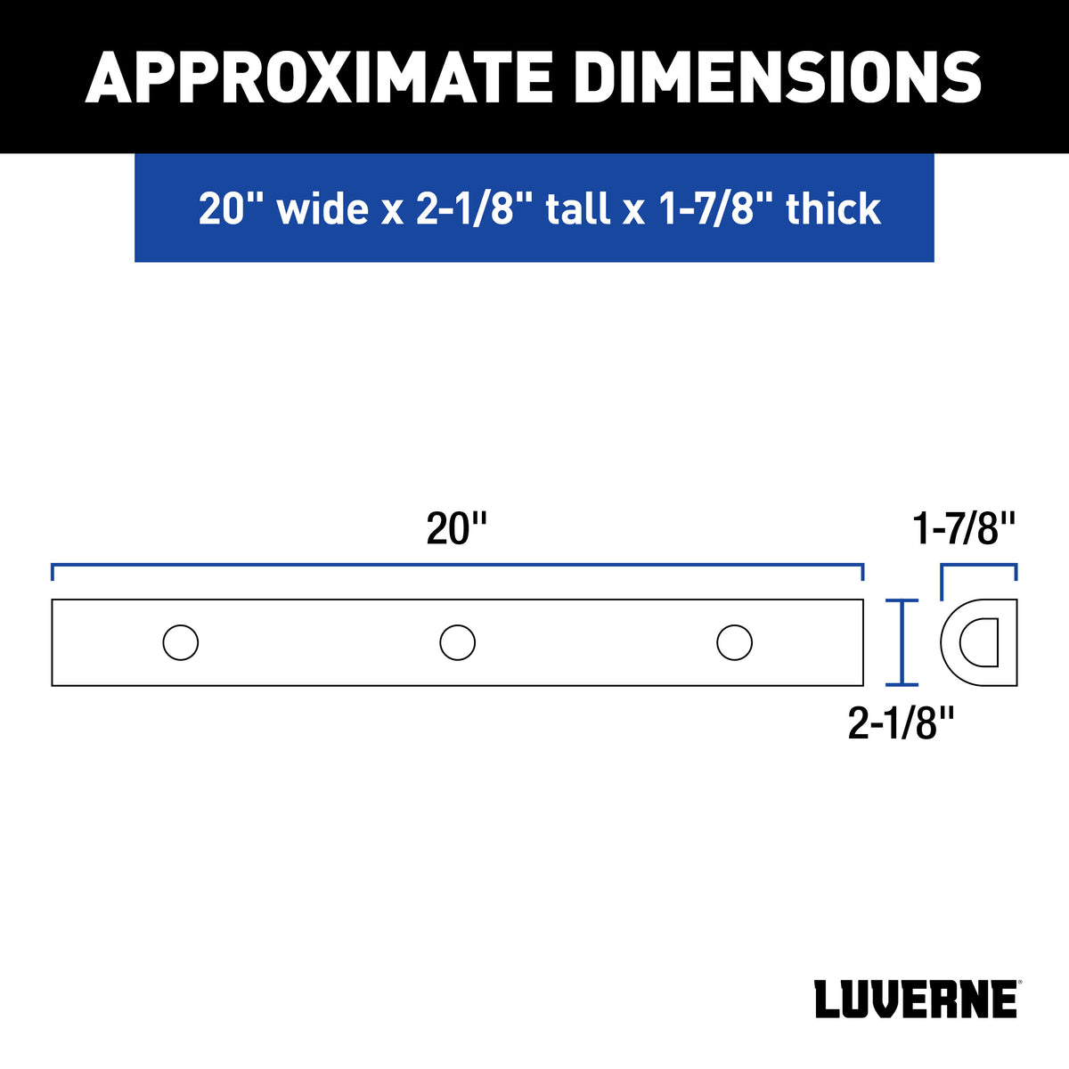 LUVERNE 2090616-2 20-Inch Universal Rubber Bumper Guard Protector Strips Loading Dock Rear Fender Pad Bump Stop, 2-Pack