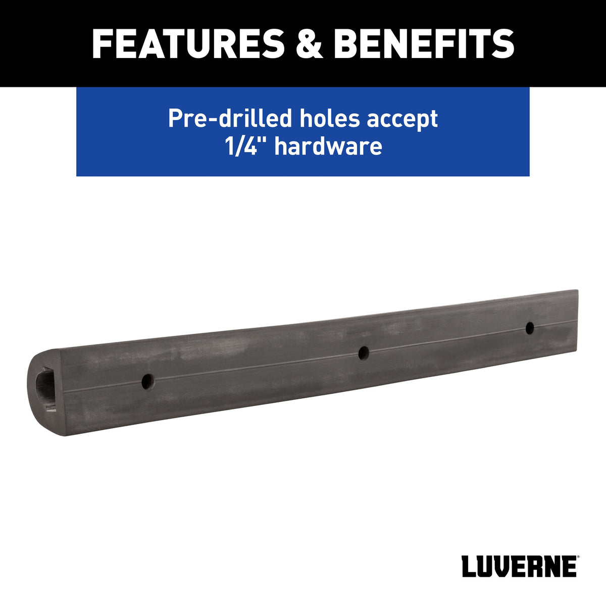LUVERNE 2090616-2 20-Inch Universal Rubber Bumper Guard Protector Strips Loading Dock Rear Fender Pad Bump Stop, 2-Pack