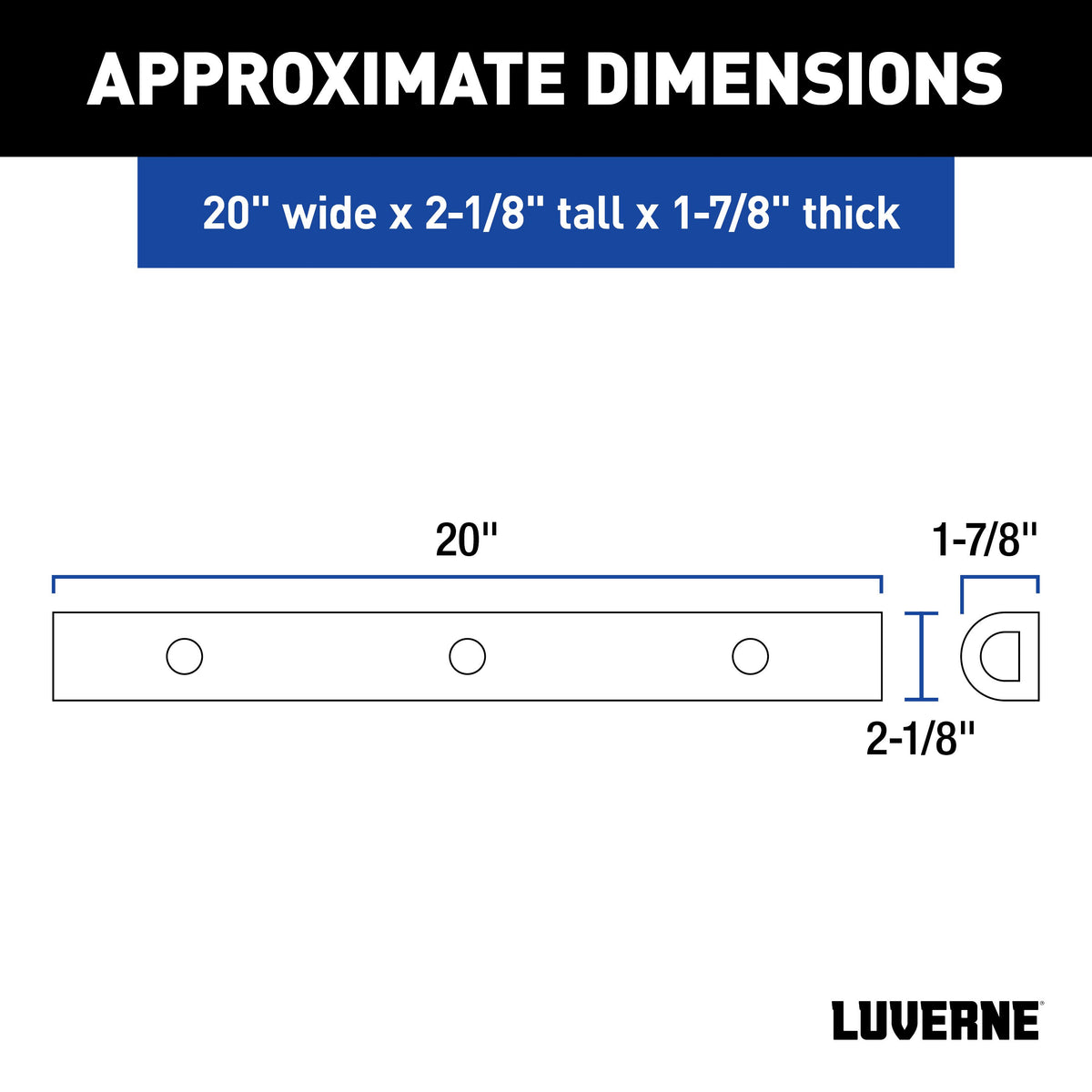 LUVERNE 2090616 20-Inch Universal Rubber Bumper Guard Protector Strip Loading Dock Rear Fender Pad Bump Stop