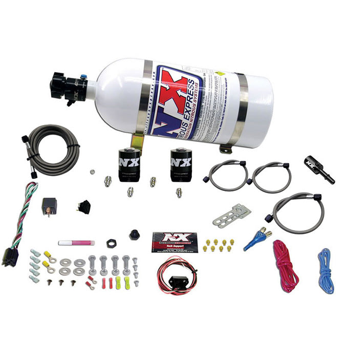 Nitrous Express 11-14 Ford Mustang GT 5.0L Coyote Single Nozzle Nitrous Kit (35-150HP) w/10lb Bottle - 20932-10
