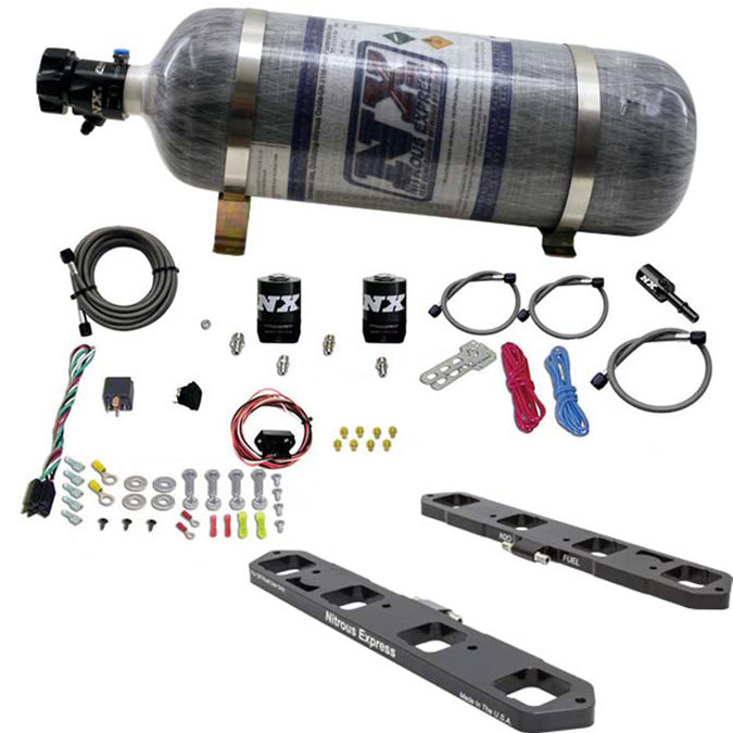 Nitrous Express Chrysler/Dodge 5.7L/6.1/L6.4L Hemi Direct Port Plate System w/12lb Bottle - 20958-12