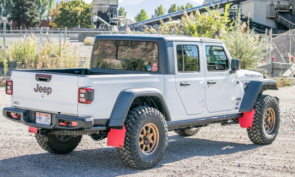 RokBlokz - Jeep Gladiator (JT) 2020+ Quick Release Mud Flaps - Front & Rear for 2020-2025 Jeep Gladiator - front view