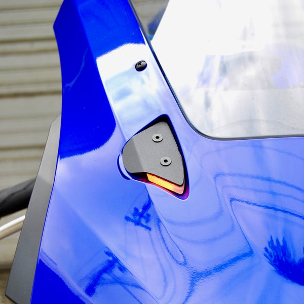 New Rage Cycles 25+ Yamaha R9 Mirror Block Off Turn Signals - R9-MBO - front view