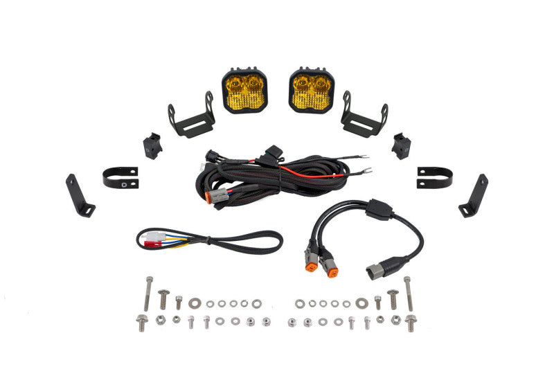 Diode Dynamics SS3 LED Bumper 1 1/4 In Roll Bar Kit Pro - Yellow Combo (Pair) - DD7690