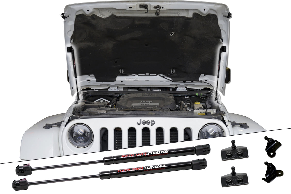 Redline Tuning 2007-2017 Jeep Wrangler JK Hood QuickLIFT PLUS (Bolt-in System)
