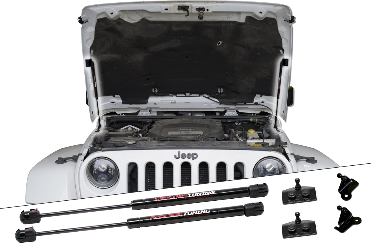 Redline Tuning 2007-2017 Jeep Wrangler JK Hood QuickLIFT PLUS (Bolt-in System)