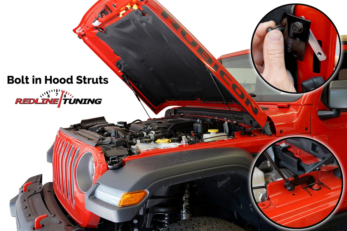 Redline Tuning 2018+ Jeep Wrangler JL & 2020+ Gladiator Hood QuickLIFT PLUS (North American, excl. Mojave & 392)
