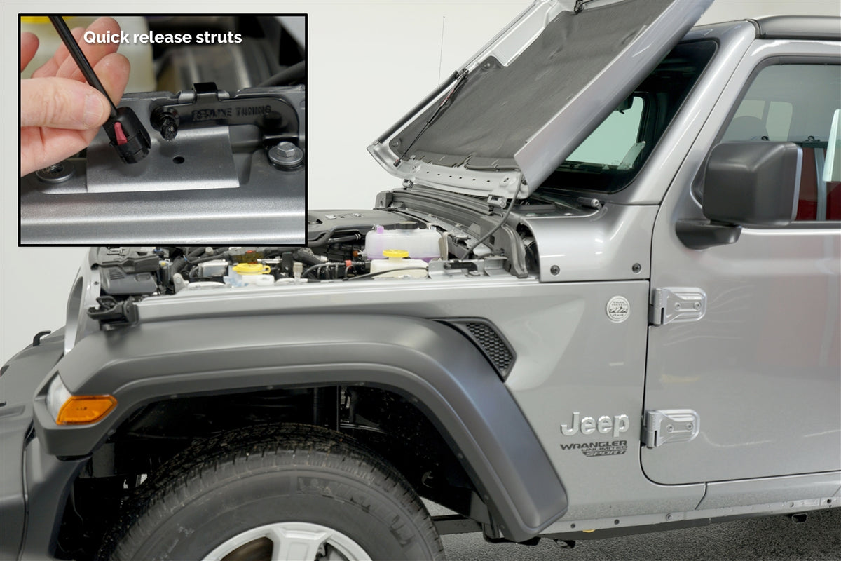 Redline Tuning 2018+ Jeep Wrangler & 2020+ Gladiator Hood QuickLIFT PLUS (Mojave Edition & Outside North America)