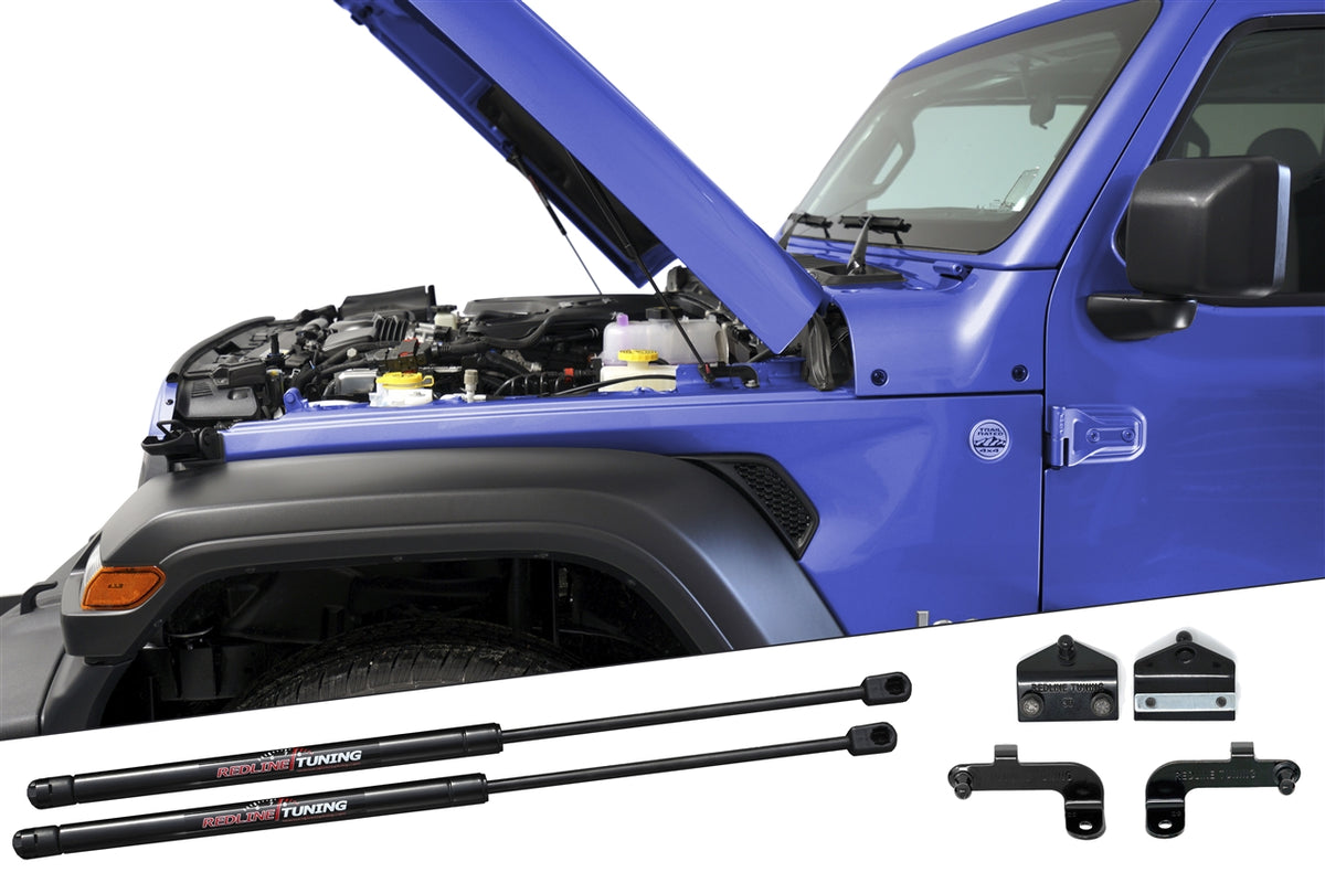 Redline Tuning 2018+ Jeep Wrangler & 2020+ Gladiator Hood QuickLIFT PLUS (Mojave Edition & Outside North America)