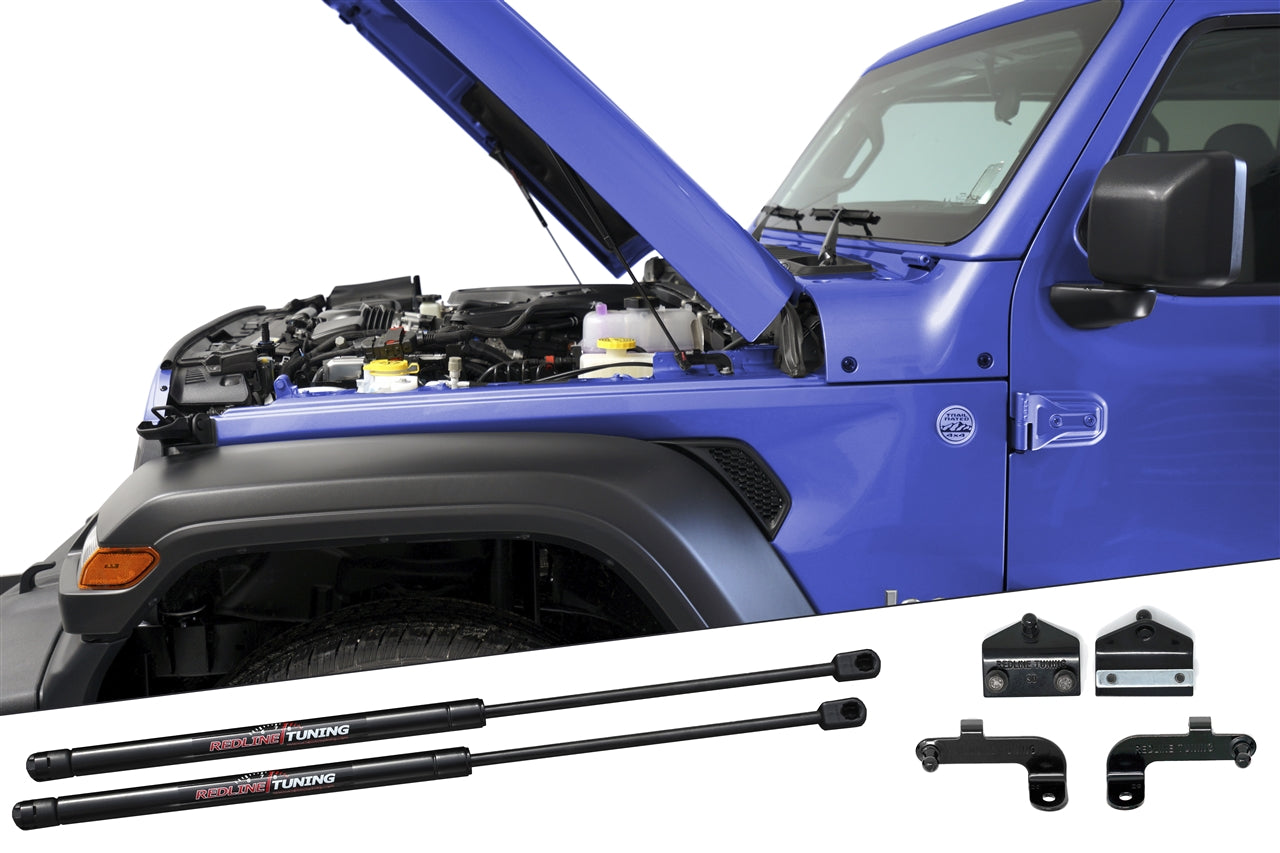 Redline Tuning 2018+ Jeep Wrangler & 2020+ Gladiator Hood QuickLIFT PLUS (Mojave Edition & Outside North America)