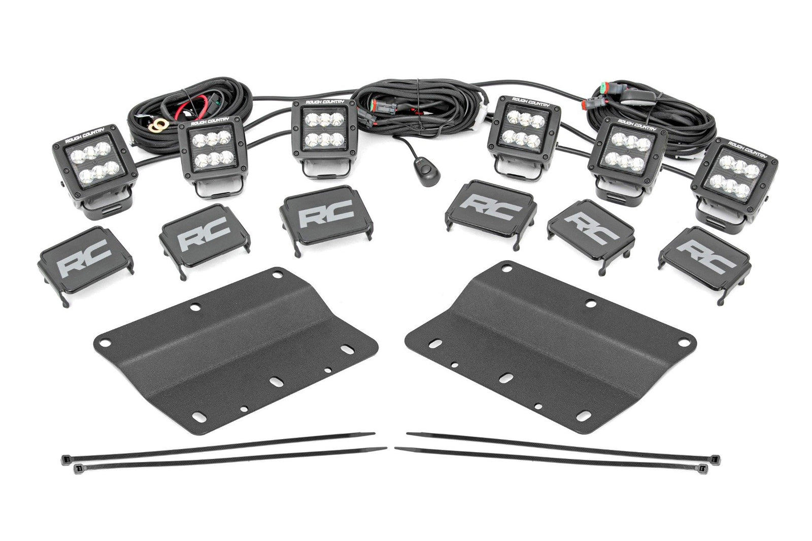 LED Light Kit | Fog Mount | Triple 2" Black Pair | Spot | Ford Bronco (21-24)
