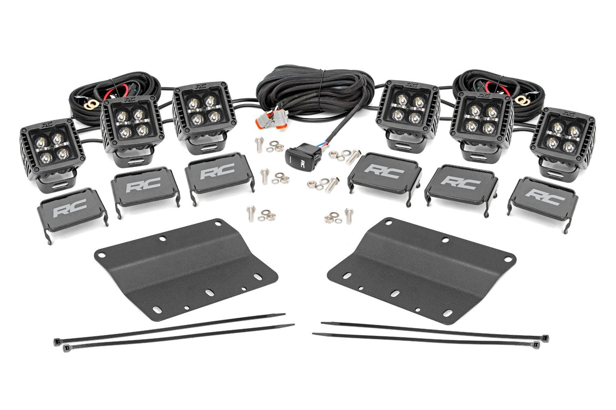 LED Light Kit | Fog Mount | Triple 2&quot; Black Pair | White DRL | Ford Bronco (21-24)