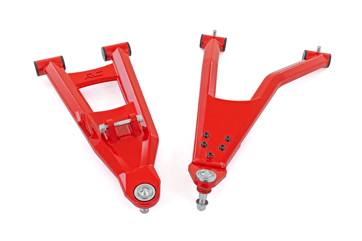 Rough Country - Red Aluminum Control Arms - 2" Forward Offset - Polaris Ranger XP 1000 - 93174RED for 2021-2024 Polaris Range