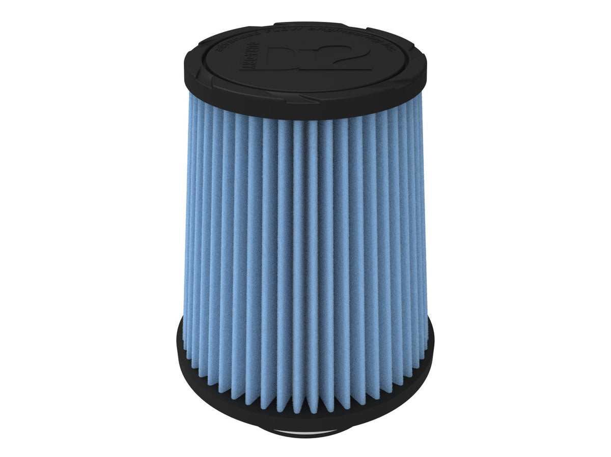 aFe POWER Universal Clamp-On Air Filter w/ D2 Dura-Dry Media - 3in F x 6in B x 4-3/4in T x 7in H - 21-30018V