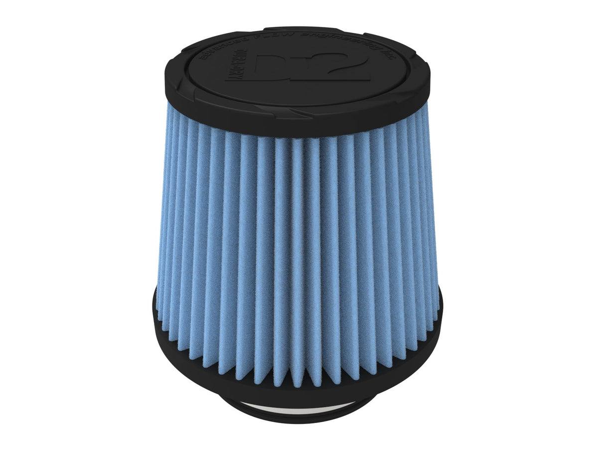 aFe POWER Universal Clamp-On Air Filter w/ D2 Dura-Dry Media - 3-1/2in F x 6in B x 4-3/4in T x 5in H - 21-35009V