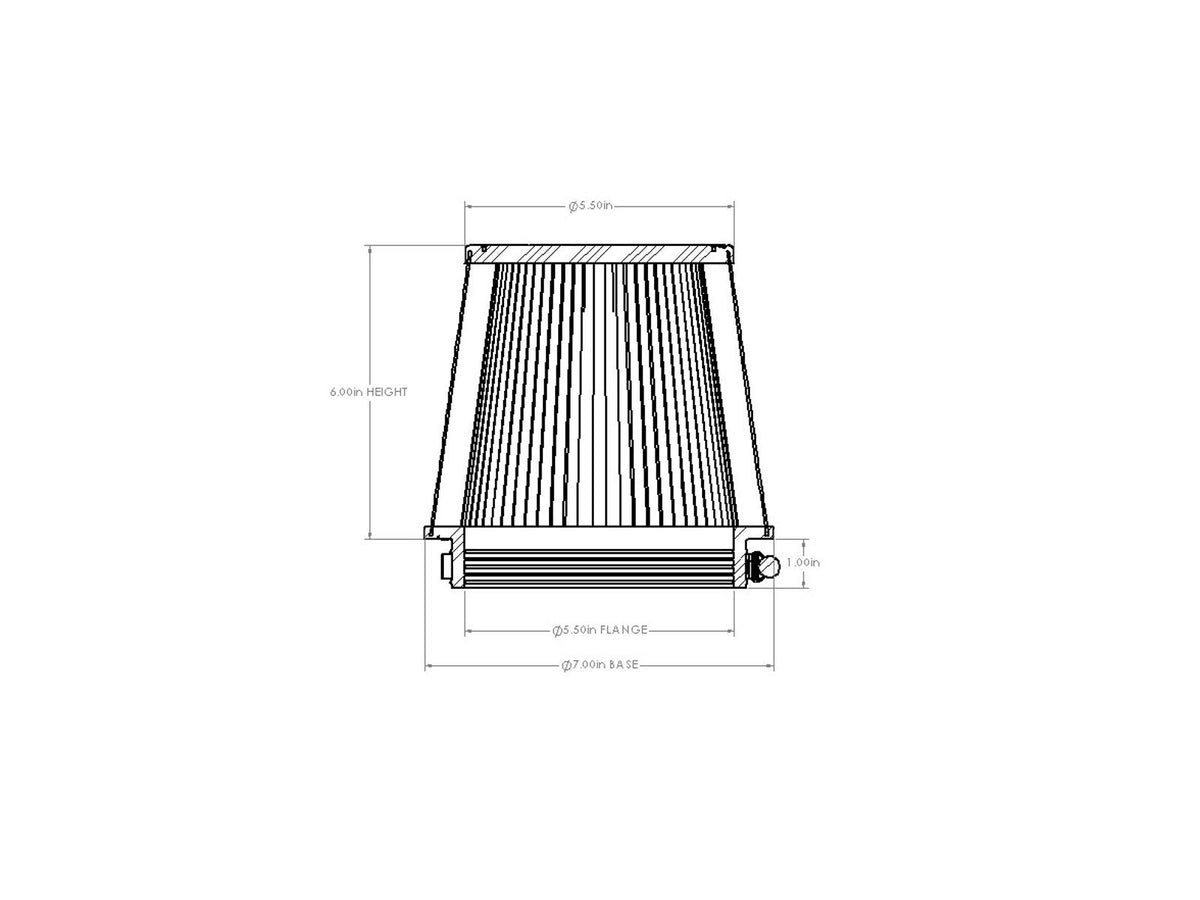 aFe Magnum FORCE Intake Repl. Filter w/ D2 Dura-Dry Media - 5-1/2in F x 7in B x 5-1/2in T x 6in H - 21-90044V - view 6