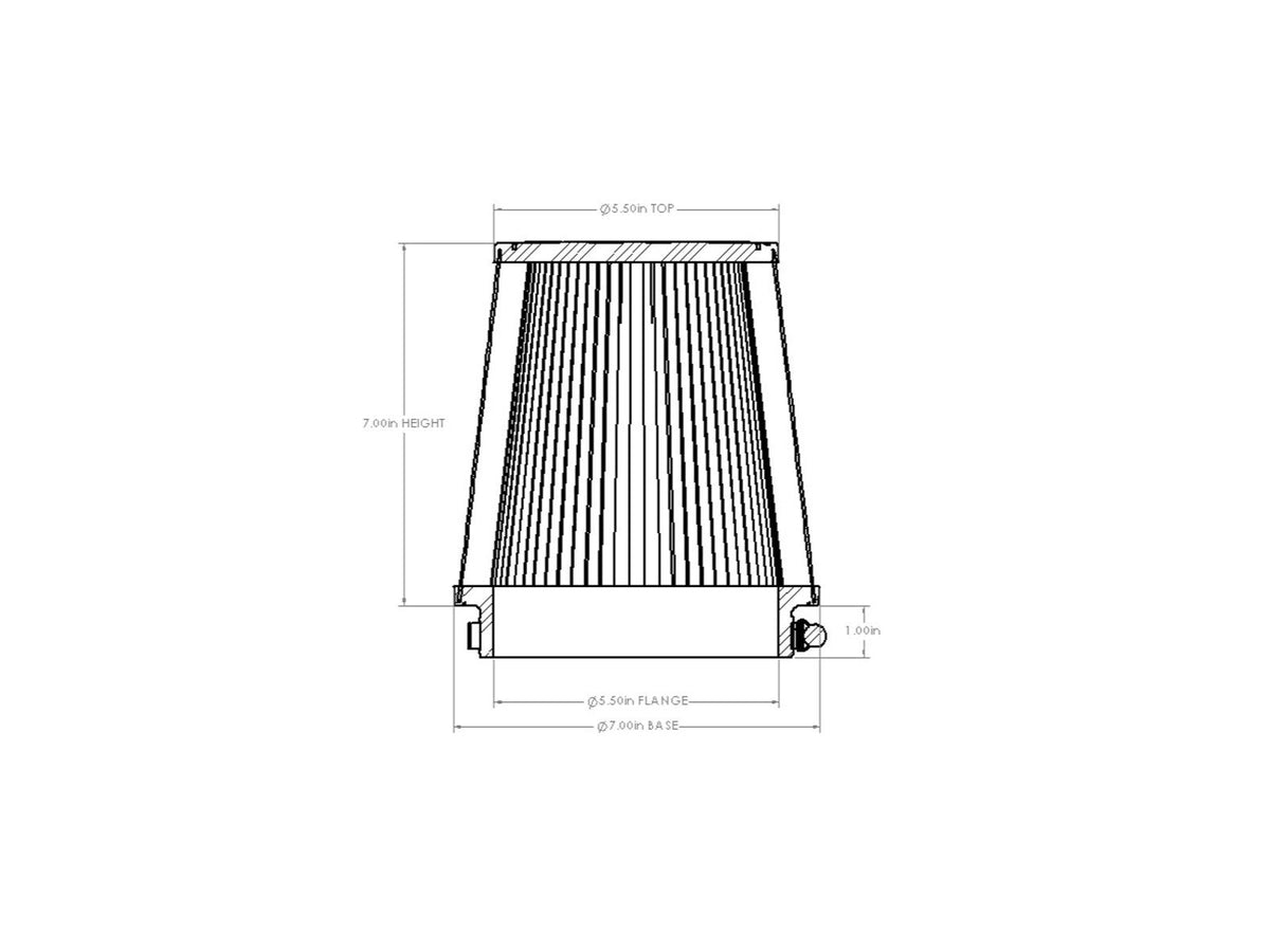 aFe Magnum FORCE Intake Repl. Filter w/ D2 Dura-Dry Media - 5-1/2in F x 7in B x 5-1/2in T x 7in H - 21-90045V - view 6
