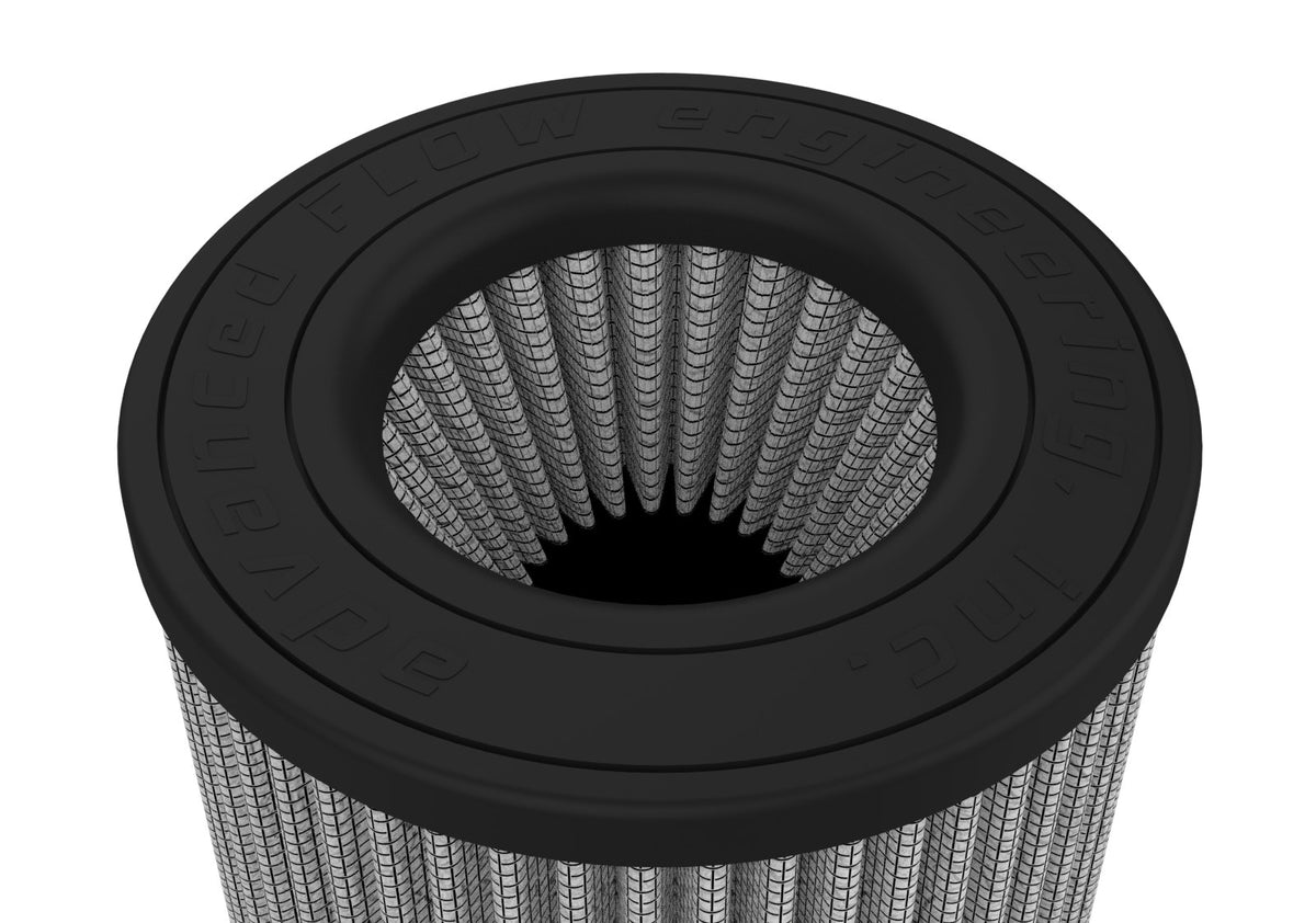 aFe MagnumFLOW Pro DRY S Universal Air Filter 3.5in. F / 5in. B mtm2 / 4.5in. inv T / 7.5in. H - 21-91103