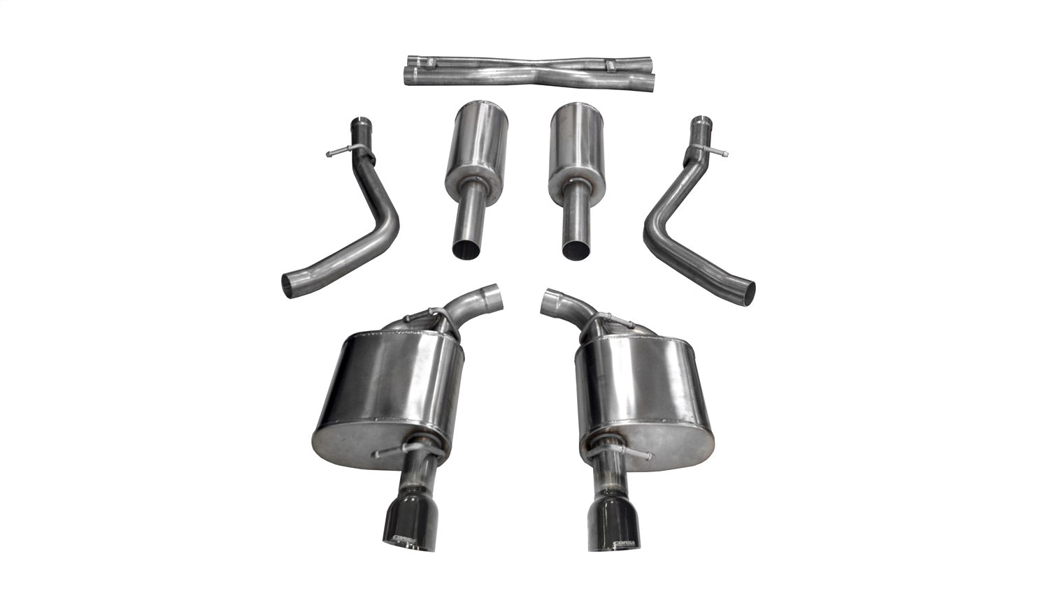 Corsa 17-18 Dodge Charger 5.7L V8 Xtreme Cat-Back Dual Rear Exit w/4.5in Black Tips - 21004BLK