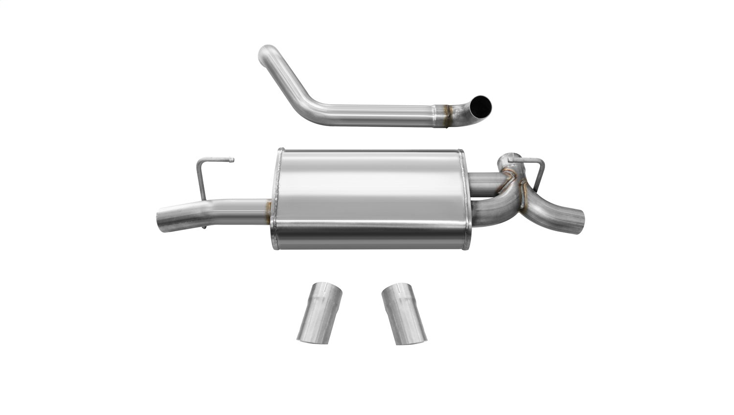 Corsa 2018-2024 Jeep Wrangler JL 2.5in Dual Rear Turn Down Exit Sport Axle-Back Exhaust - 21013