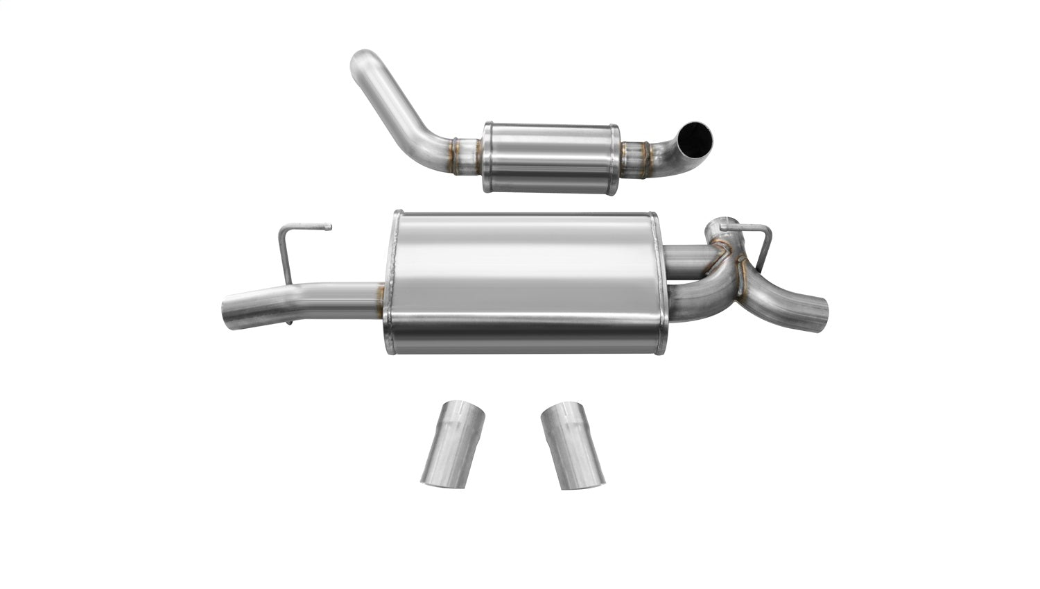 Corsa 2018-2024 Jeep Wrangler JL 2.5in Dual Rear Turn Down Exit Touring Axle-Back Exhaust - 21015