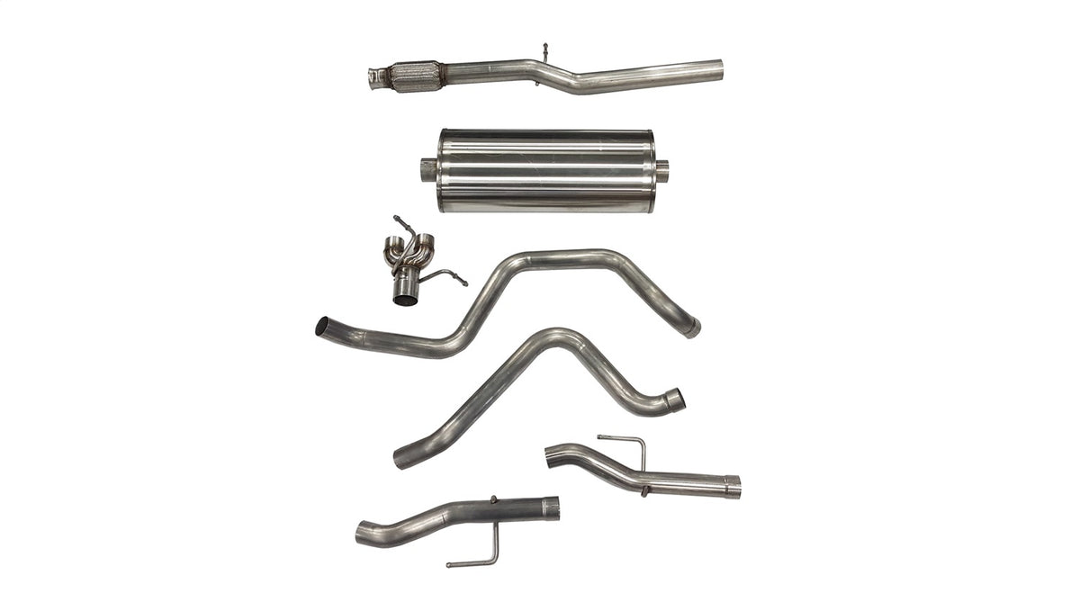 Corsa 2019+ Chevy Silverado 5.3L Crew Cab 3in Cat-Back Dual Rear Exit w/ Polished Tip - 21028