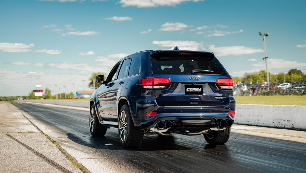 Corsa 2018-21 Jeep Grand Cherokee TrackHawk 6.2L Sport Cat-Back Dual Rear Exit w/4.5in Polished Tips - 21051