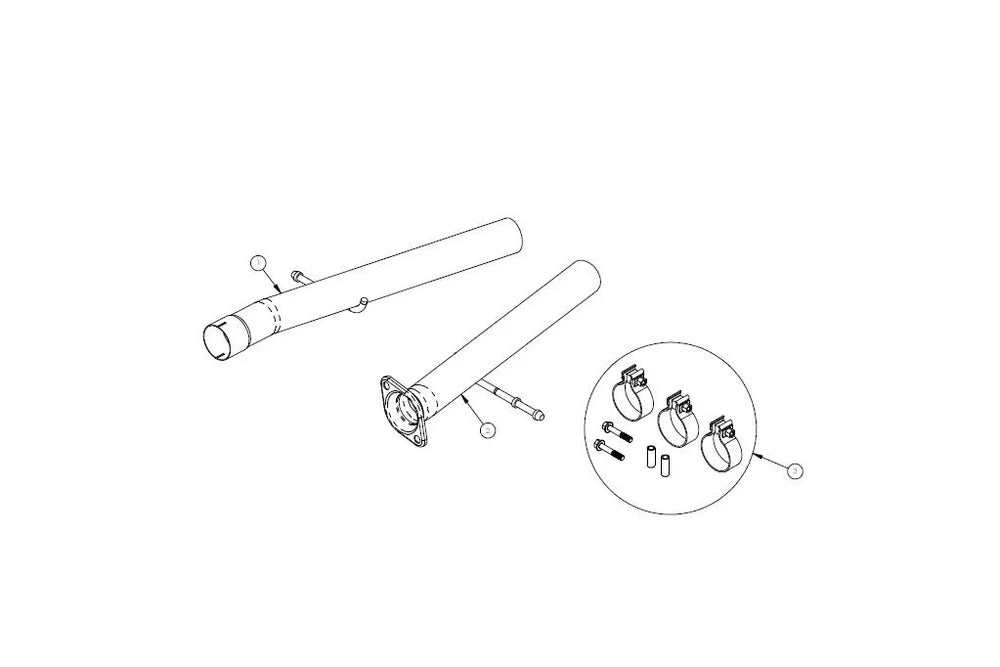 Corsa 2018-2021 Jeep TrackHawk Sport to Xtreme Non-Resonated 2.5in Head Pipe Conversion Kit - 21053