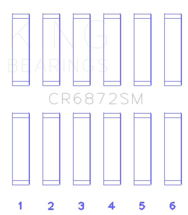 King Toyota 1GR-FE (Size +.50mm) Connecting Rod Bearing Set - CR6872SM0.5
