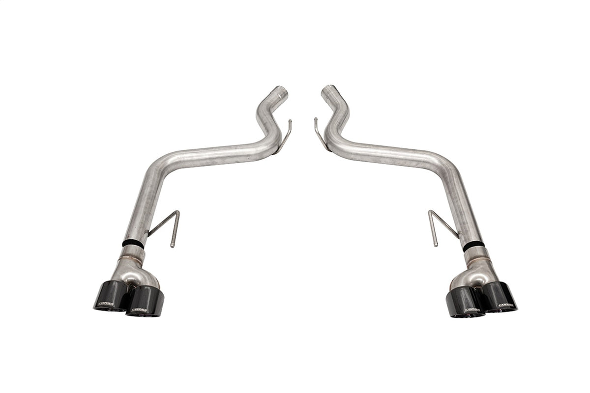 Corsa 2018-2023 Ford Mustang GT Black 3.0in PVD AxleBack Exhaust w/4.0in Quad Pro Tips - 21087BLK