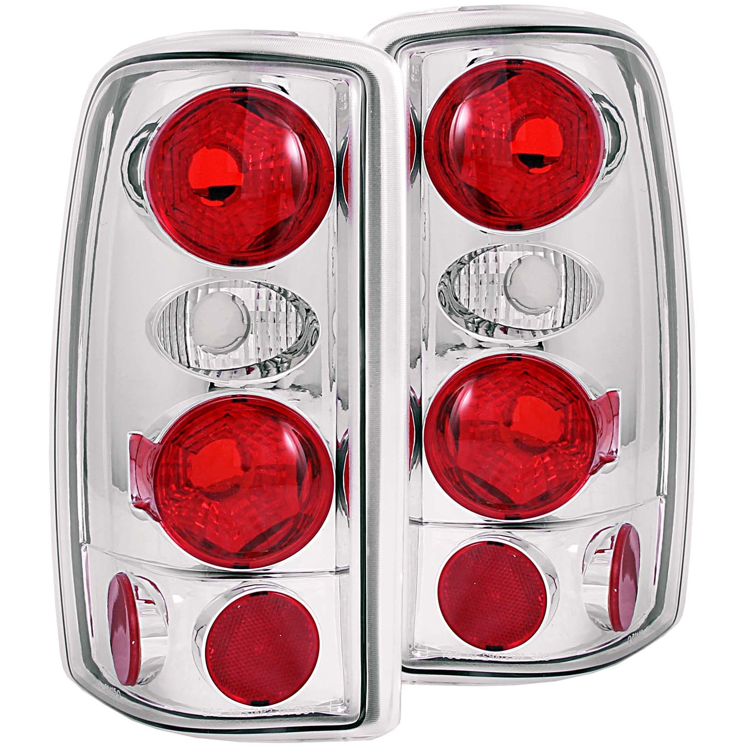 ANZO 2000-2006 Chevrolet Suburban Taillights Chrome - 211008 for 2000-2006 Chevrolet Suburban 1500 - front view