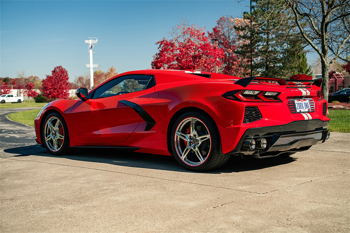 Corsa 20-23 Chevrolet Corvette C8 RWD 3in Valved Cat-Back w/ 4.5in Carbon Fiber Polished Tips - 21100CF